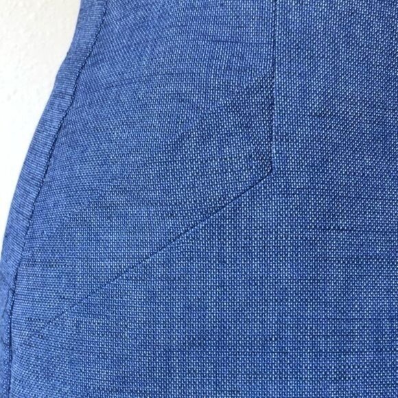 LOFT Tulip Skirt In Blue Summer Weave, Sz 2 - Picture 2 of 8